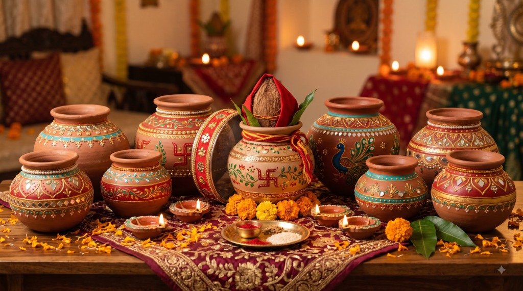 Karwa Chauth Traditional Mitti Kalash — Kalash Enterprises (Representational Image)