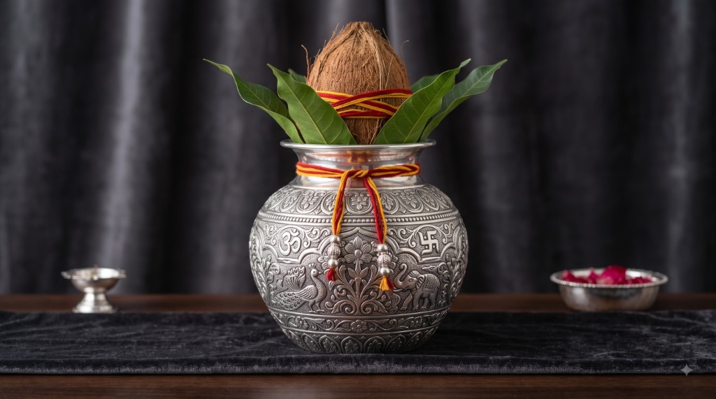 Silver-Coated Ceremonial Puja Kalash — Kalash Enterprises (Representational Image)